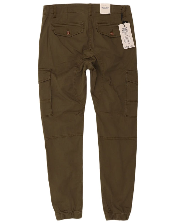 Pantaloni cargo da uomo Paul Joggers Jack & Jones W30 L30 cotone kaki