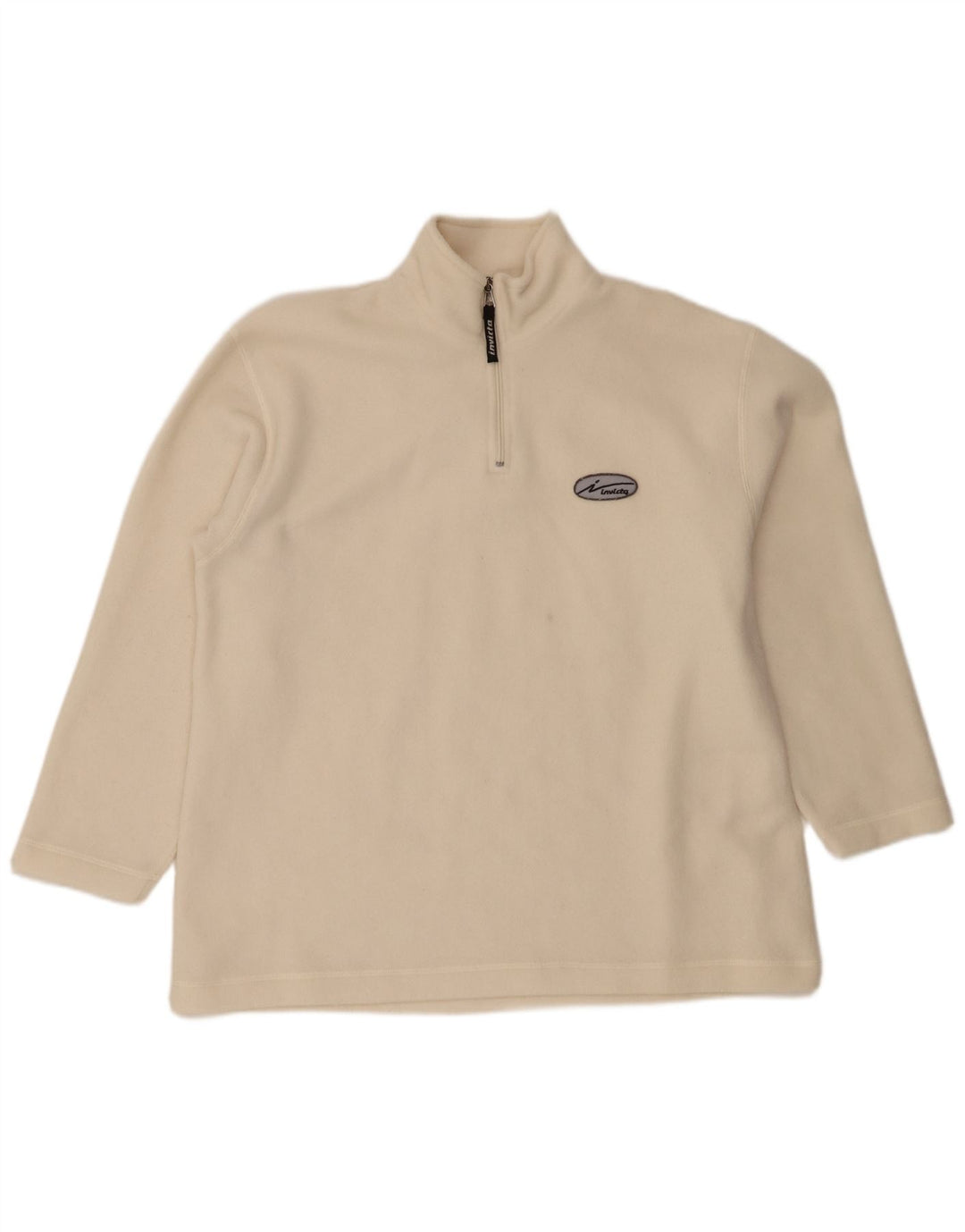 Maglione in pile da uomo Invicta con zip e collo XL in poliestere bianco sporco