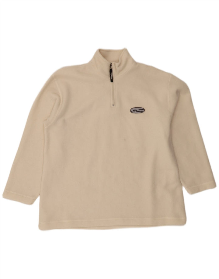 Maglione in pile da uomo Invicta con zip e collo XL in poliestere bianco sporco