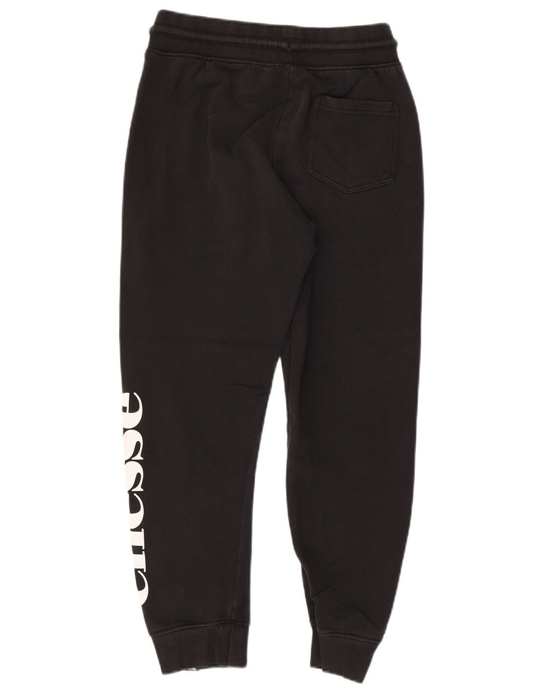 ELLESSE Mens Graphic Tracksuit Trousers Joggers Small  Black Cotton