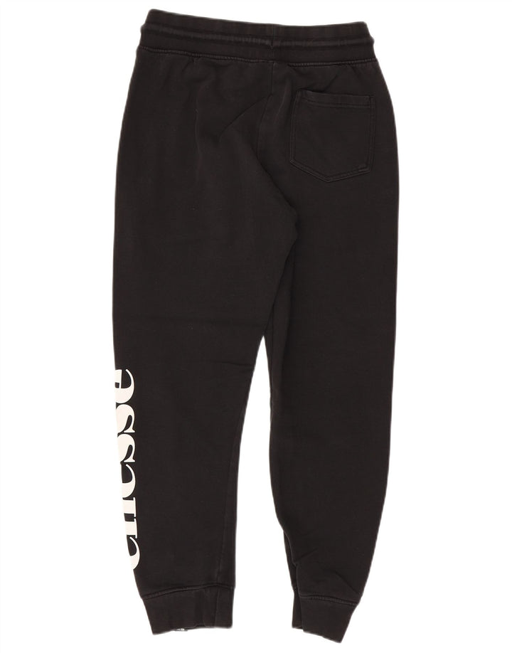 ELLESSE Mens Graphic Tracksuit Trousers Joggers Small  Black Cotton
