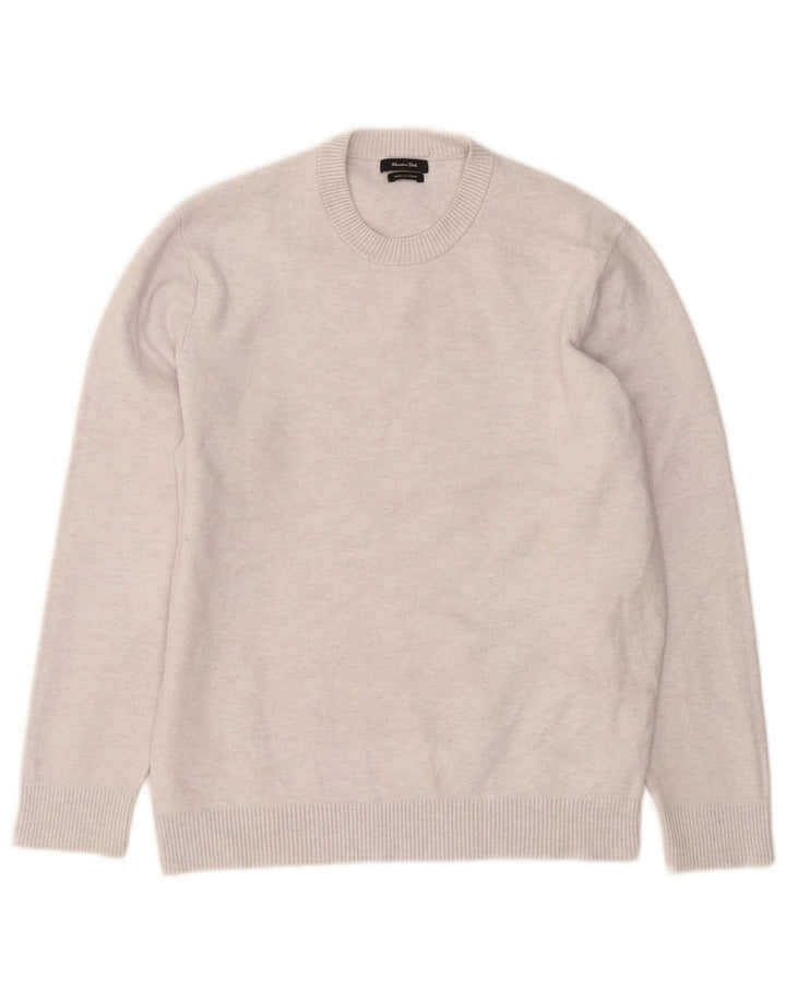 Maglione maglione girocollo da uomo Massimo Dutti grande grigio in poliammide