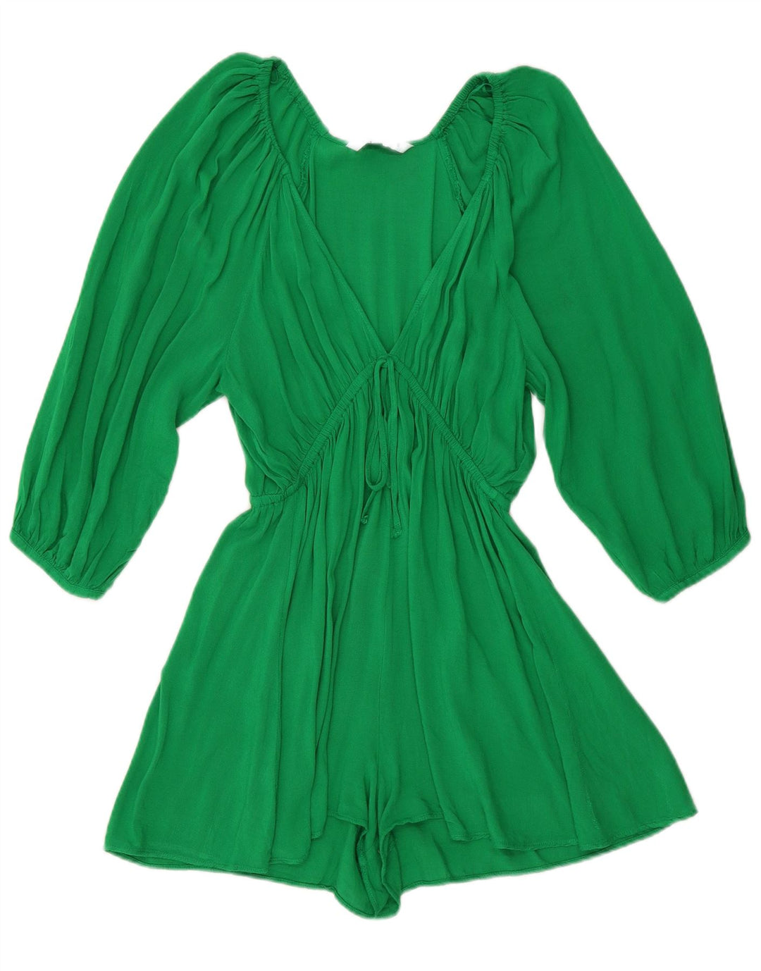 Tuta corta da donna con maniche a 3/4 Zara UK 14 Viscosa verde medio