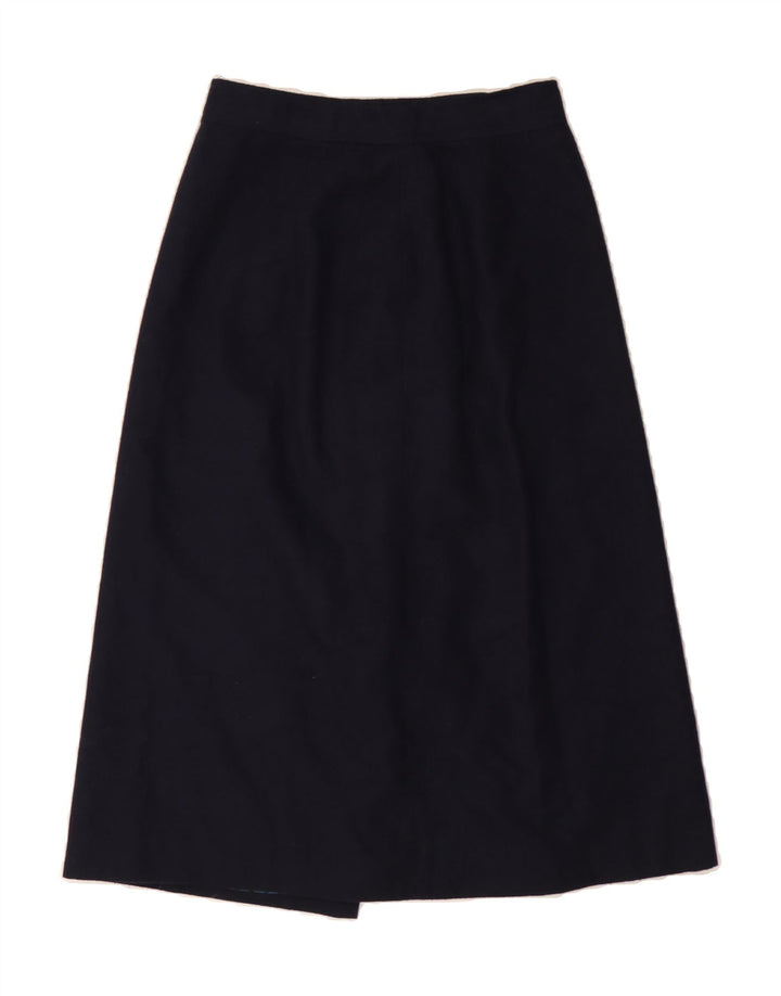 VINTAGE Womens A-Line Skirt W28 Medium Navy Blue Vintage Vintage and Second-Hand Vintage from Messina Hembry 