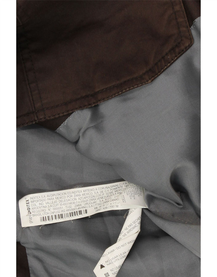 Giacca militare da uomo Zara UK 38 Cotone marrone medio
