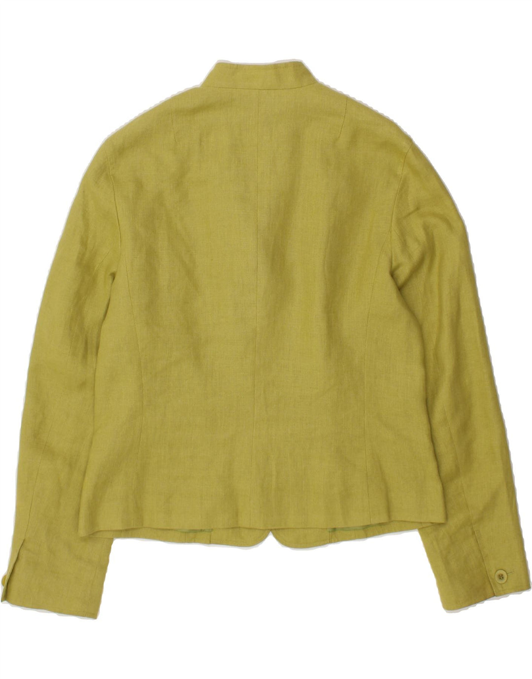 TALBOTS Womens Oversized 3 Button Blazer Jacket UK 10 Small Green Linen Vintage Talbots and Second-Hand Talbots from Messina Hembry 