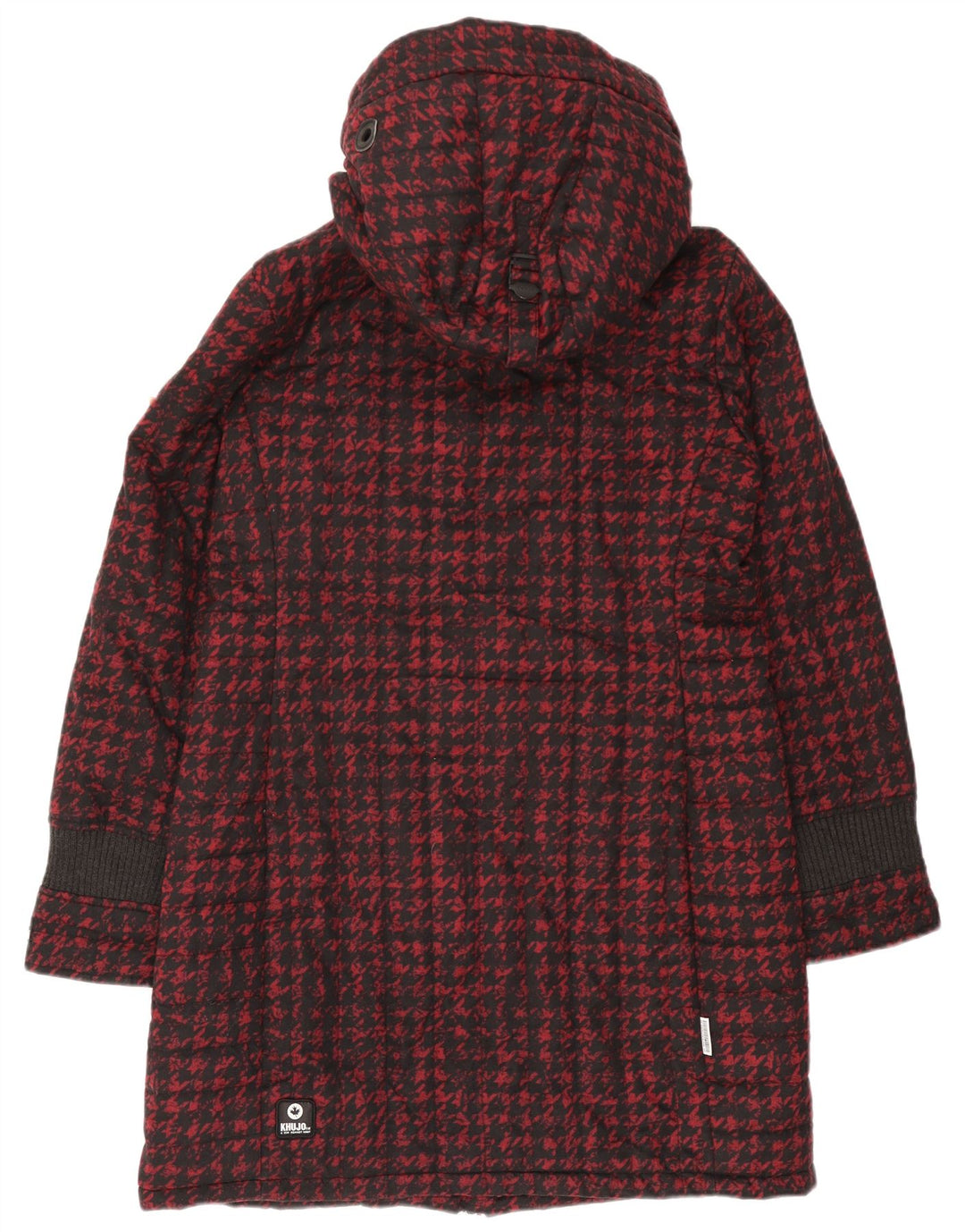 Cappotto imbottito con cappuccio da donna KHUJO UK 18 XL Poliestere rosso pied de poule