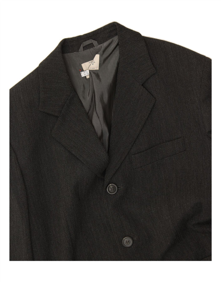 ARMANI Mens Milano 3 Button Blazer Jacket UK 40 Large Grey Polyester Vintage Armani and Second-Hand Armani from Messina Hembry 