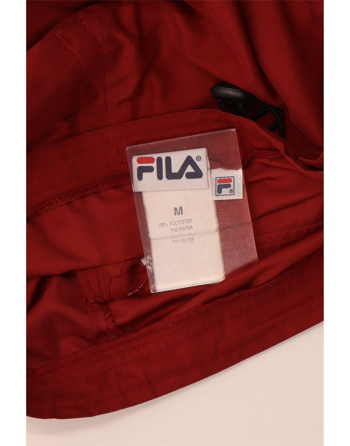 Pantaloni impermeabili dritti da donna Fila medi W30 L31 poliestere rosso