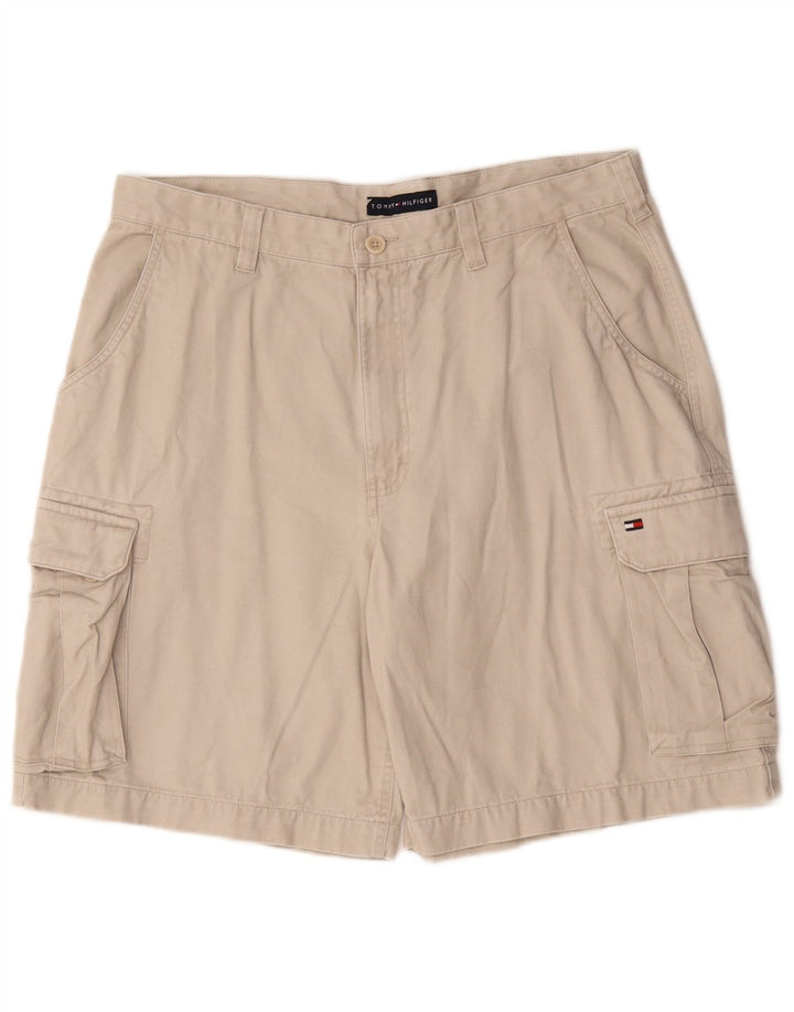 Pantaloncini cargo da uomo Tommy Hilfiger W36 grandi in cotone beige