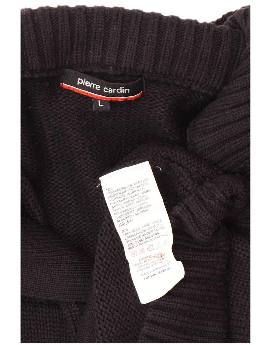 PIERRE CARDIN Maglione cardigan da uomo grande acrilico blu navy