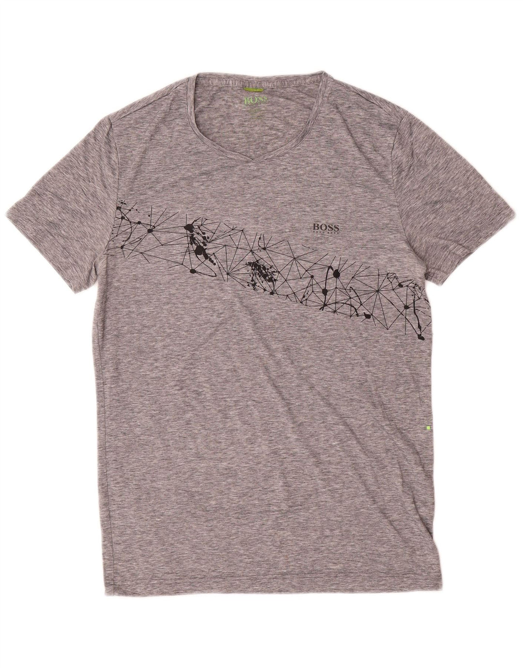 T-shirt da uomo Hugo Boss Top in poliestere geometrico grigio medio