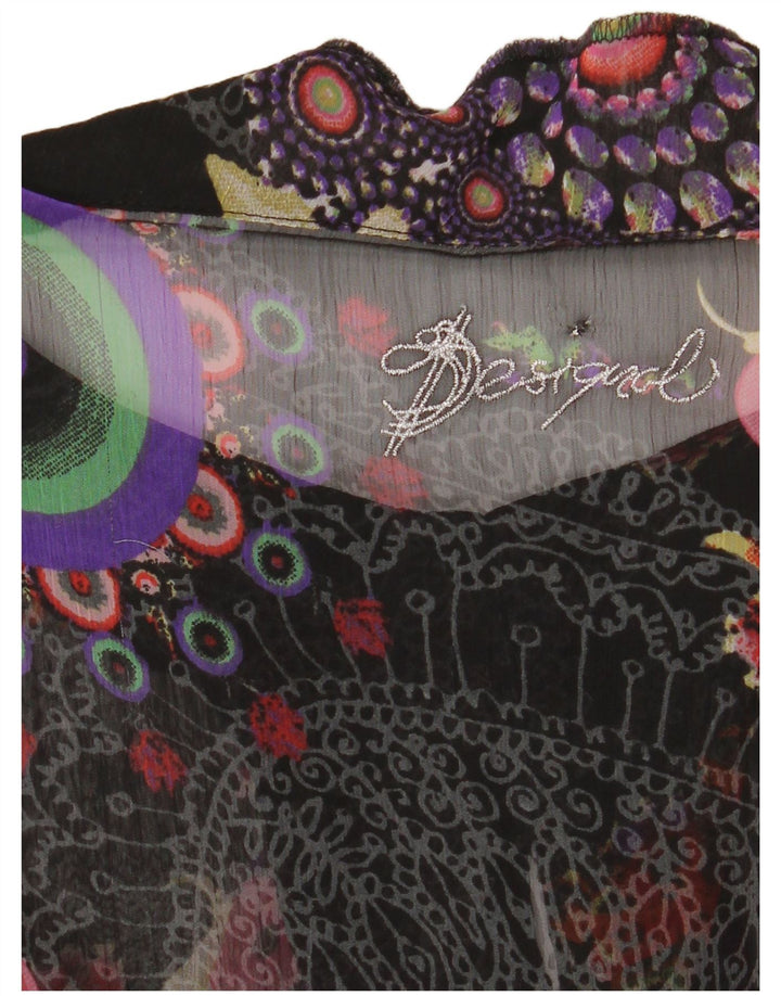 Desigual Womens See Through Blouse Top UK 12 Medium multicolore floreale