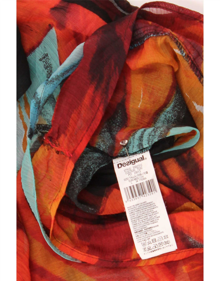 Desigual donna camicetta con allacciatura frontale Top UK 14 grande floreale multicolore