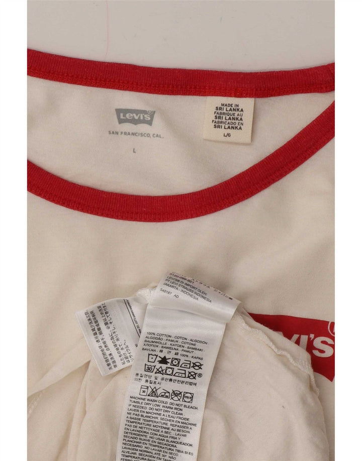 T-shirt da donna Levi's Top UK 16 grande cotone bianco
