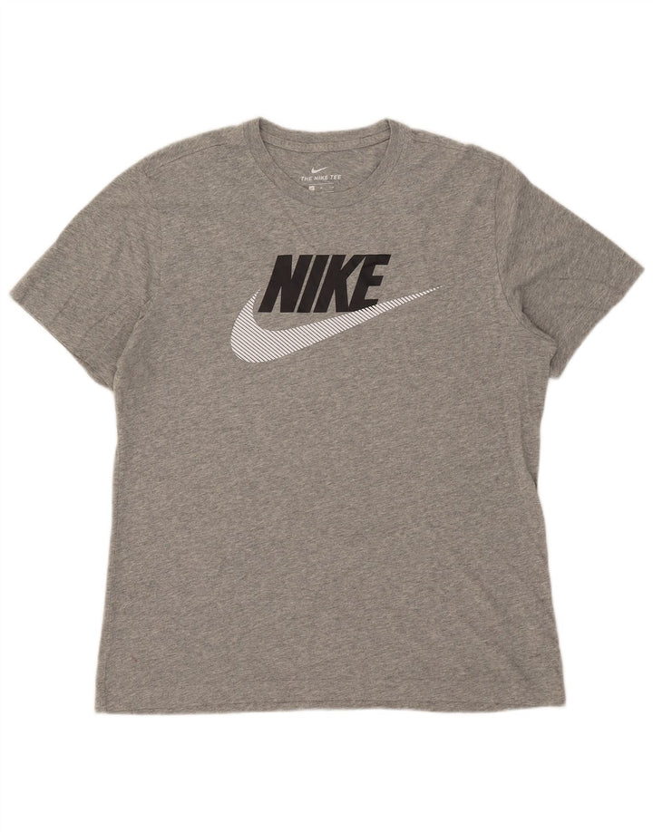 T-shirt grafica da uomo Nike Top in cotone grigio medio