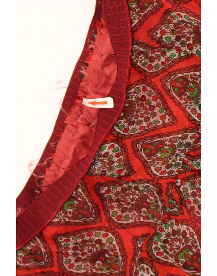 Gonna vintage da donna a trapezio media W30 Paisley marrone