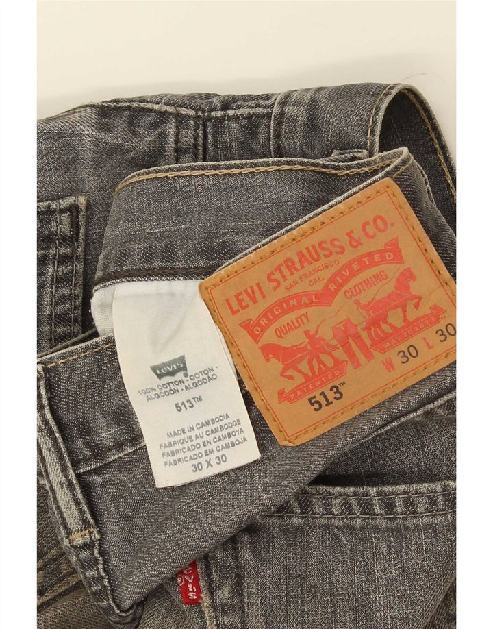 Levi's Uomo 513 Jeans dritti W30 L30 Cotone grigio