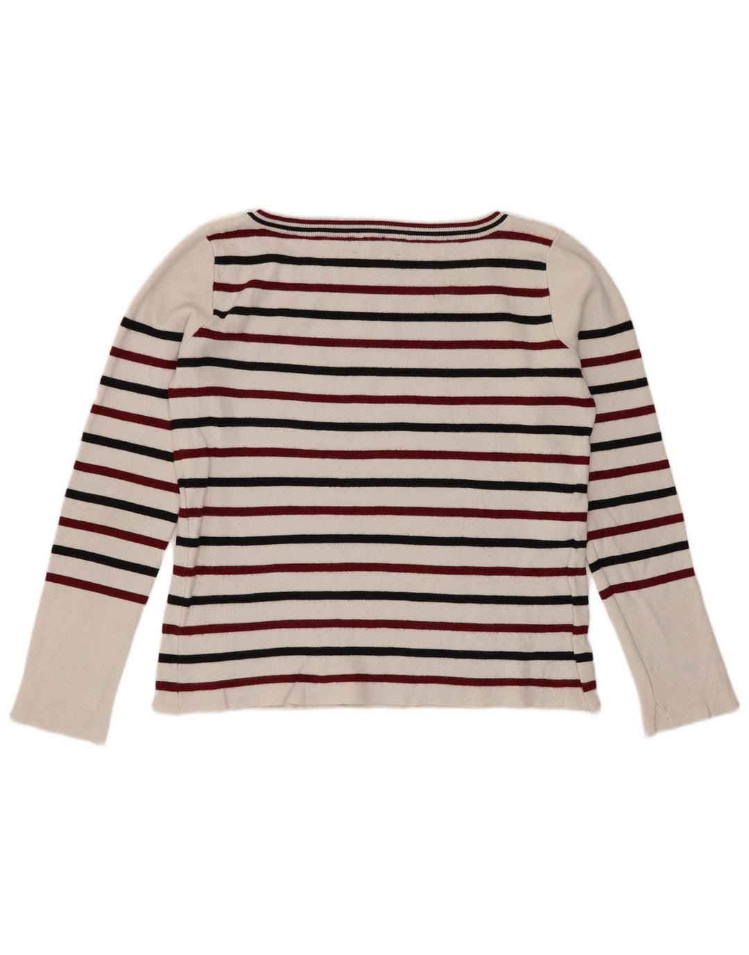 Top corto da donna Zara a maniche lunghe UK 10 piccolo in viscosa a righe bianche