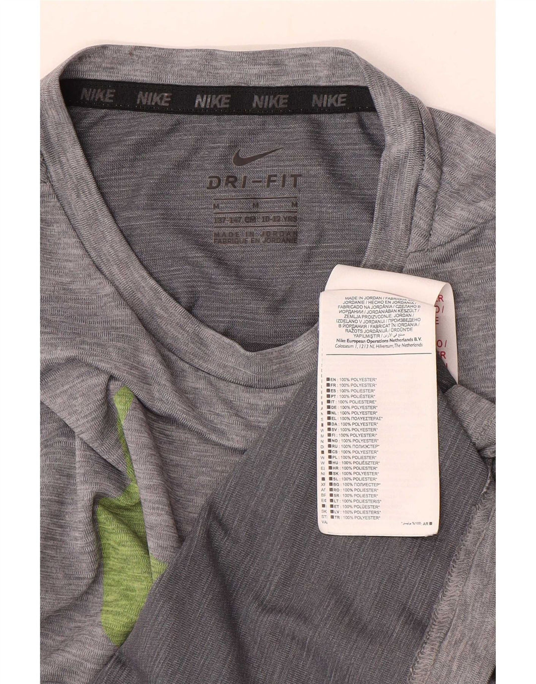 T-shirt grafica Nike da ragazzo Dri Fit Top 10-11 anni in poliestere grigio medio