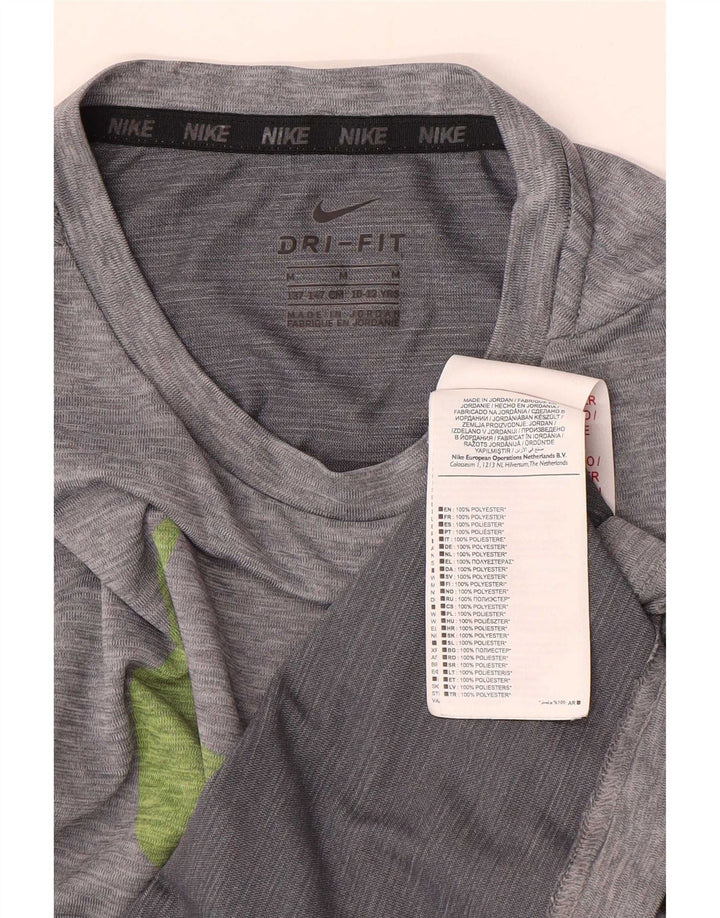 T-shirt grafica Nike da ragazzo Dri Fit Top 10-11 anni in poliestere grigio medio