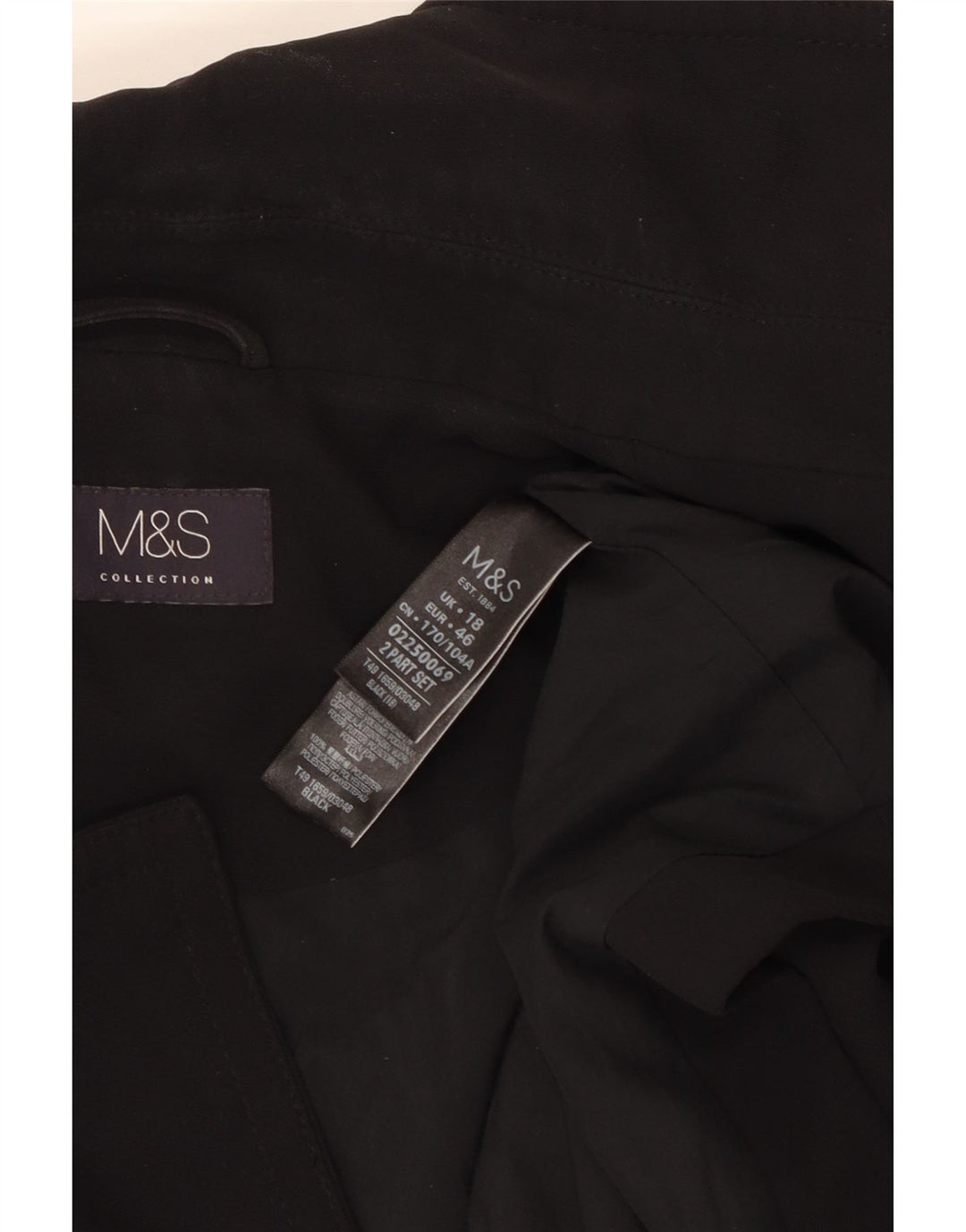 Giacca blazer senza maniche lunga da donna Marks & Spencer UK 18 XL nera
