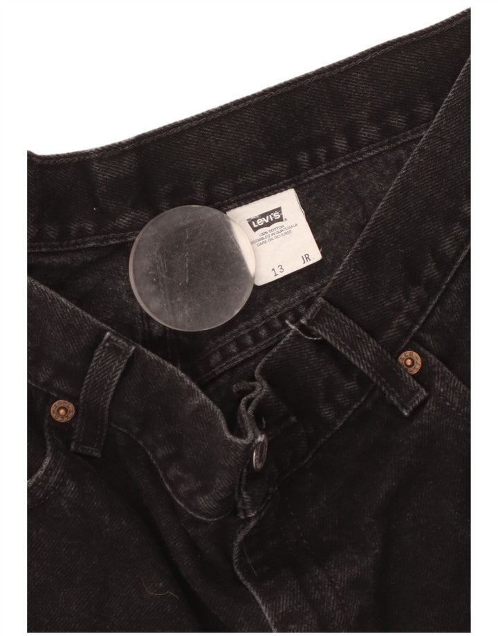 Pantaloncini di jeans a vita alta da donna Levi's taglia 13 grande cotone nero