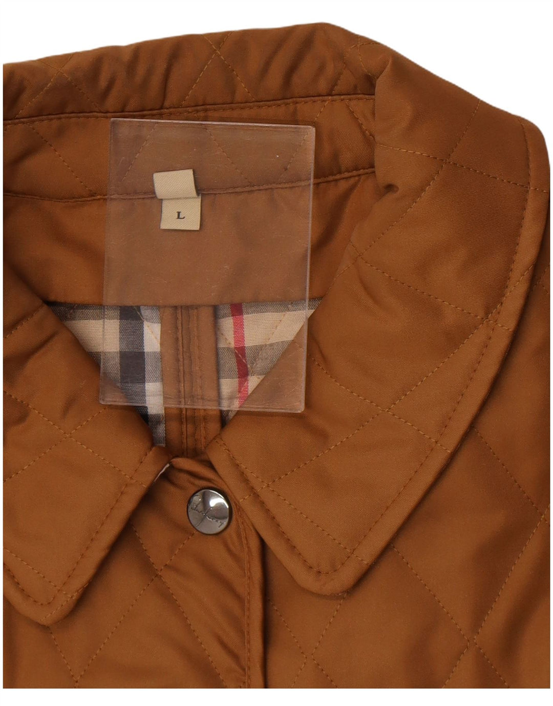 Giacca trapuntata da donna Burberry UK 16 grande cotone beige