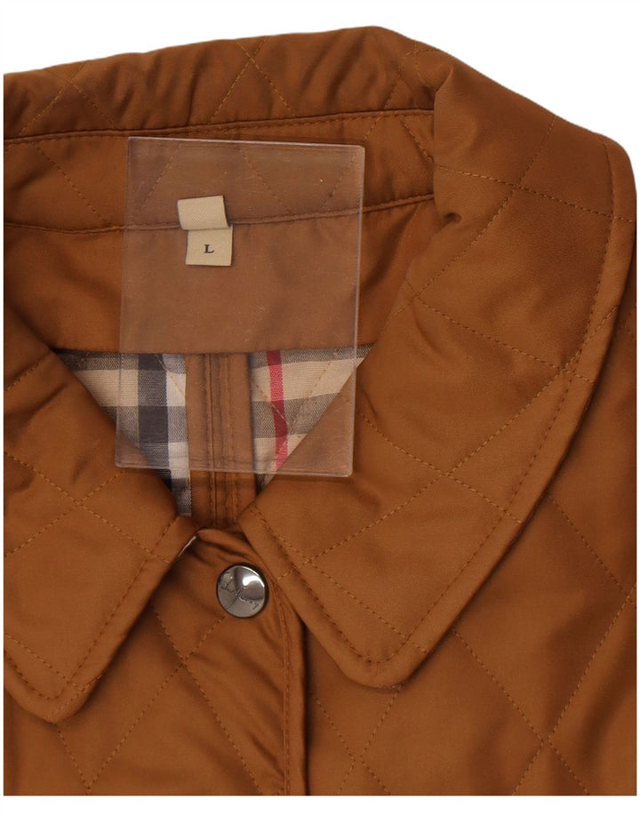 Giacca trapuntata da donna Burberry UK 16 grande cotone beige