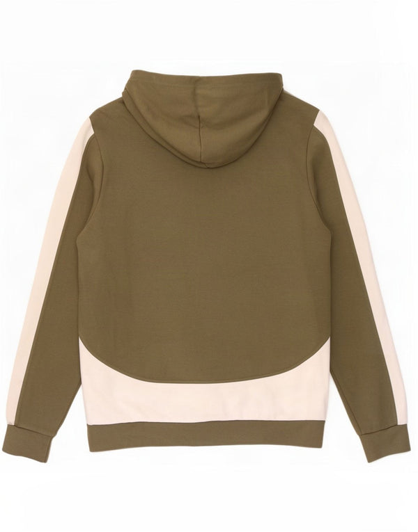 Maglione con cappuccio grafico da uomo Jack Wills grande in cotone color block kaki