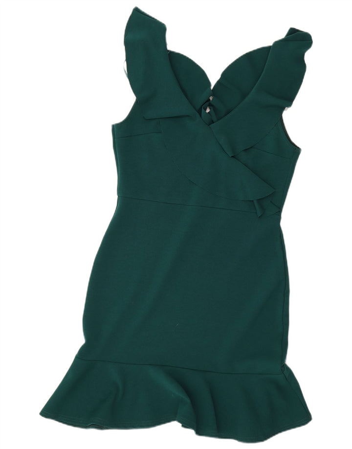 Abito tubino senza maniche da donna Quiz UK 12 Poliestere verde medio