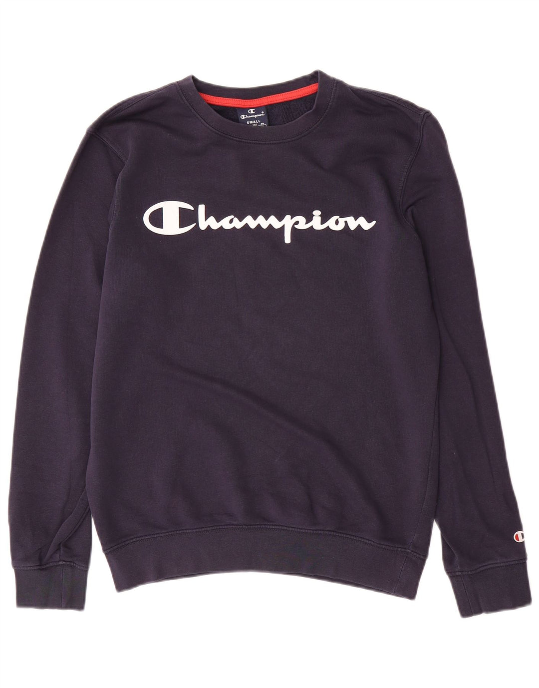 Felpa grafica da uomo Champion, piccola, in cotone blu navy