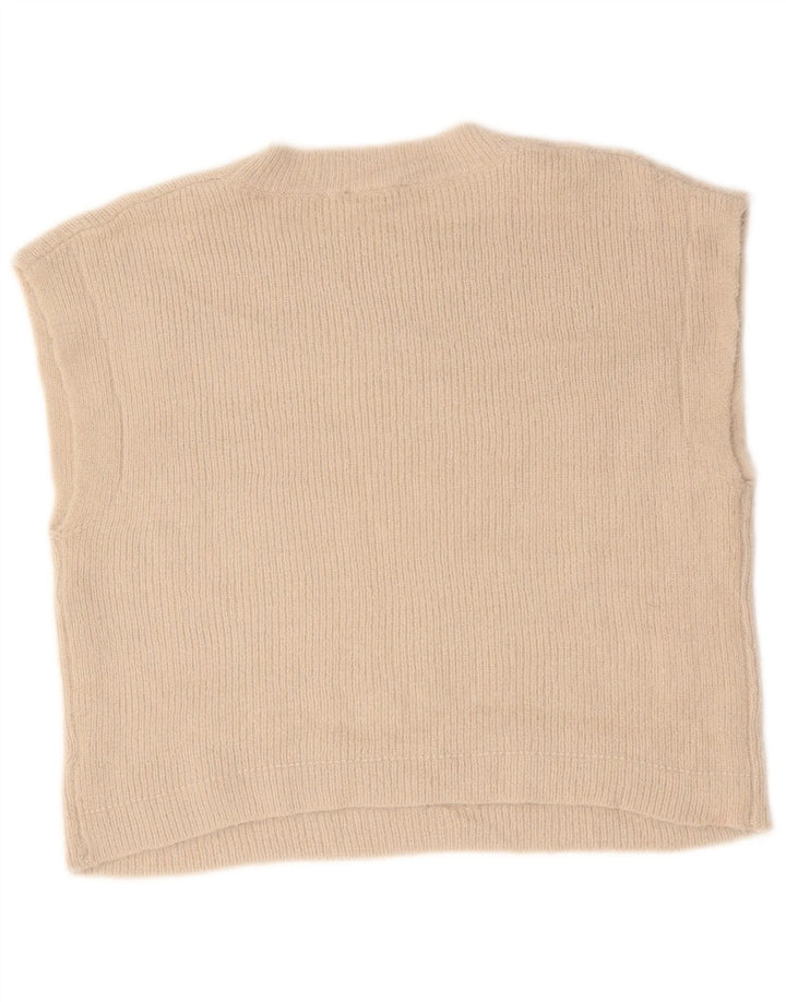Canotta corta da donna Zara UK 16 grande beige