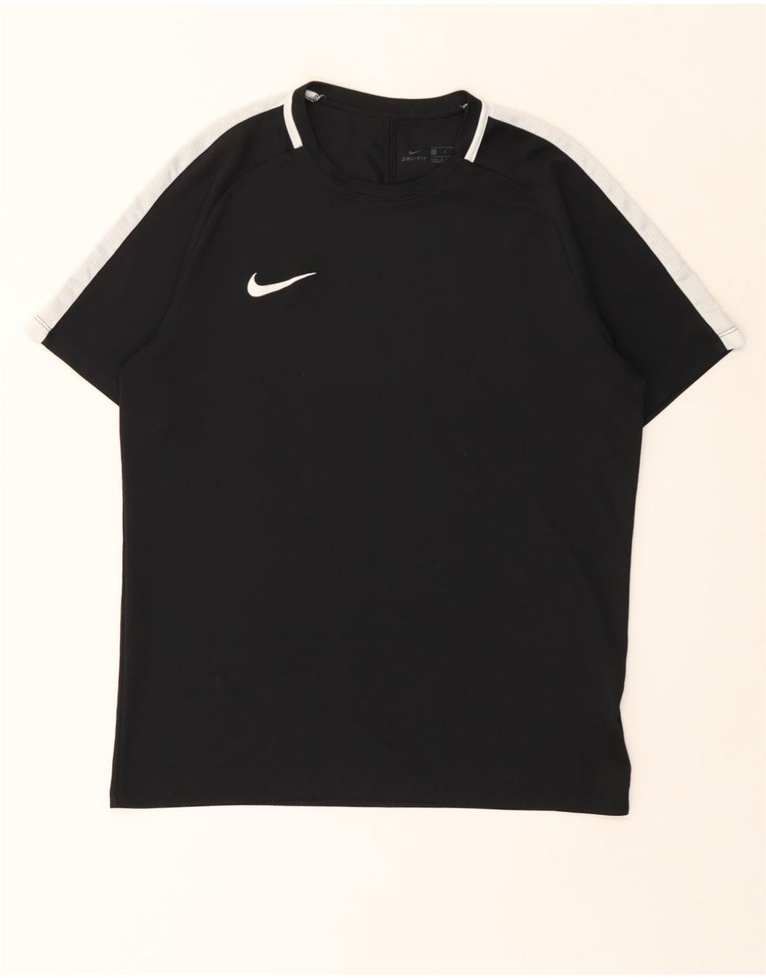 NIKE T-shirt Dri Fit da donna Top UK 16 Large Nero Colourblock Poliestere