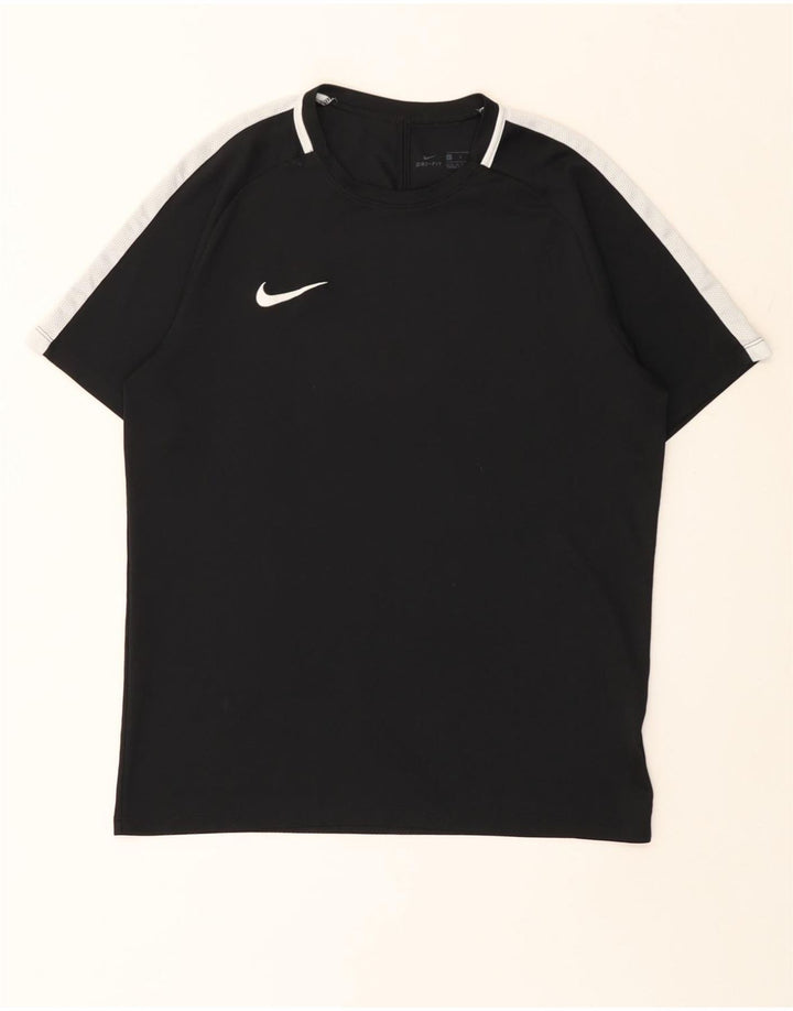 NIKE T-shirt Dri Fit da donna Top UK 16 Large Nero Colourblock Poliestere