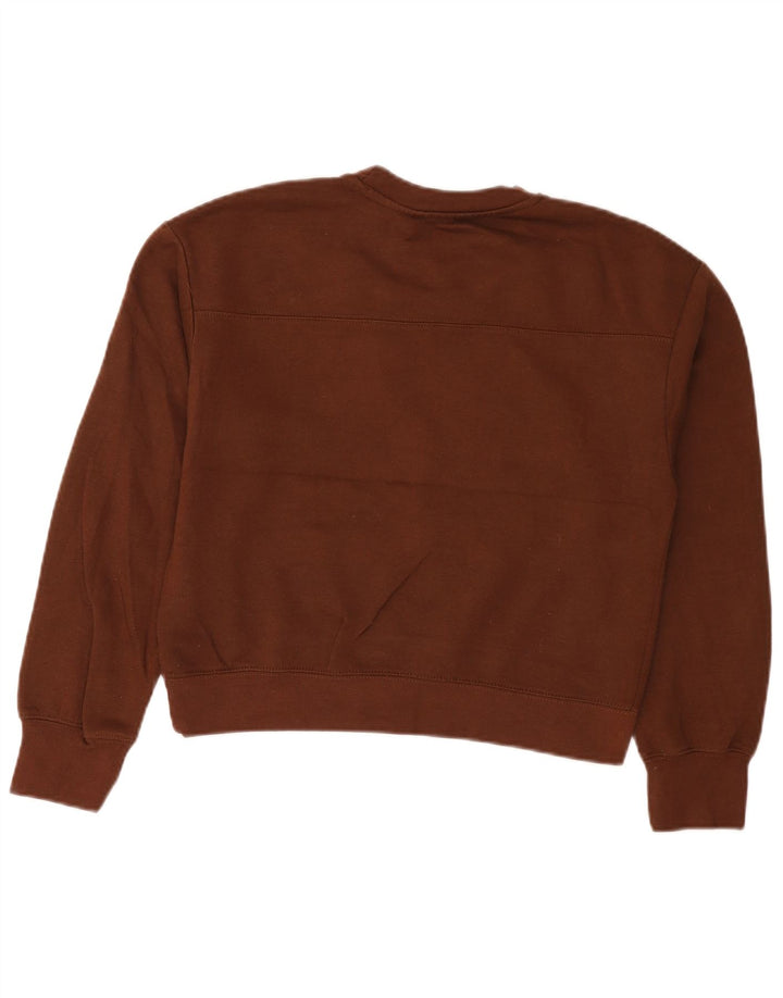 Felpa corta da donna Zara UK 10 piccola poliestere marrone