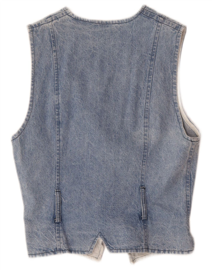 Gilet in denim vintage da donna UK 14 grande blu