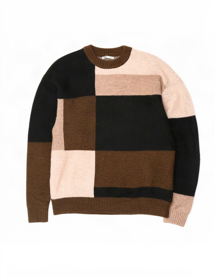 Maglione maglione girocollo da uomo Zara color block medio multicolore