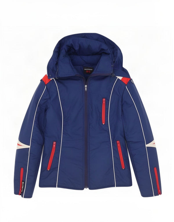 Giacca da sci con cappuccio da donna Silvretta IT 42 Medium Blu Navy Colourblock