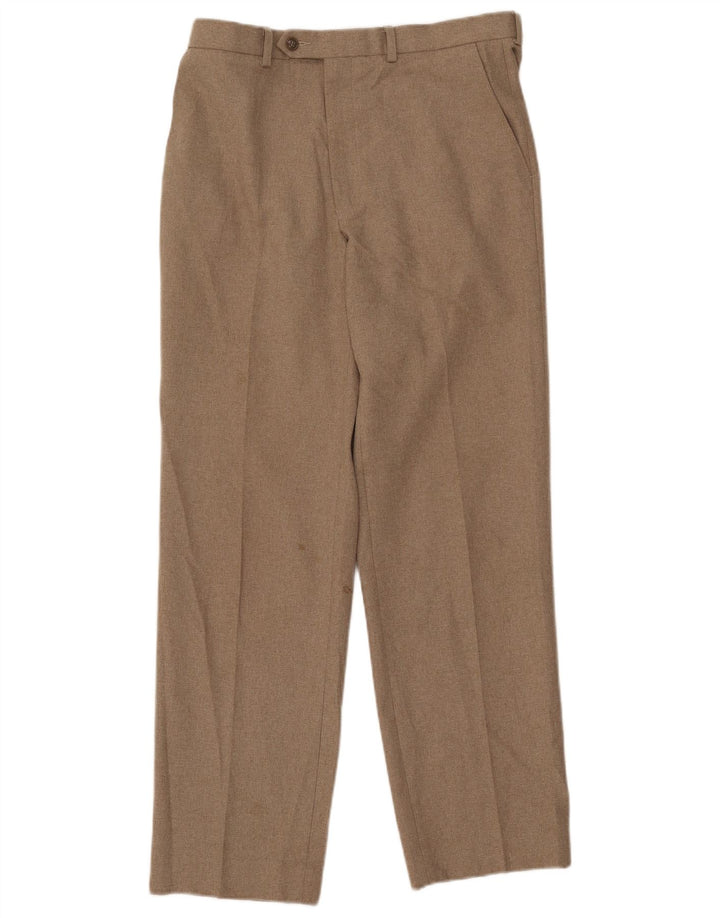 Pantaloni chino dritti da uomo Marks & Spencer W32 L31 Poliestere beige