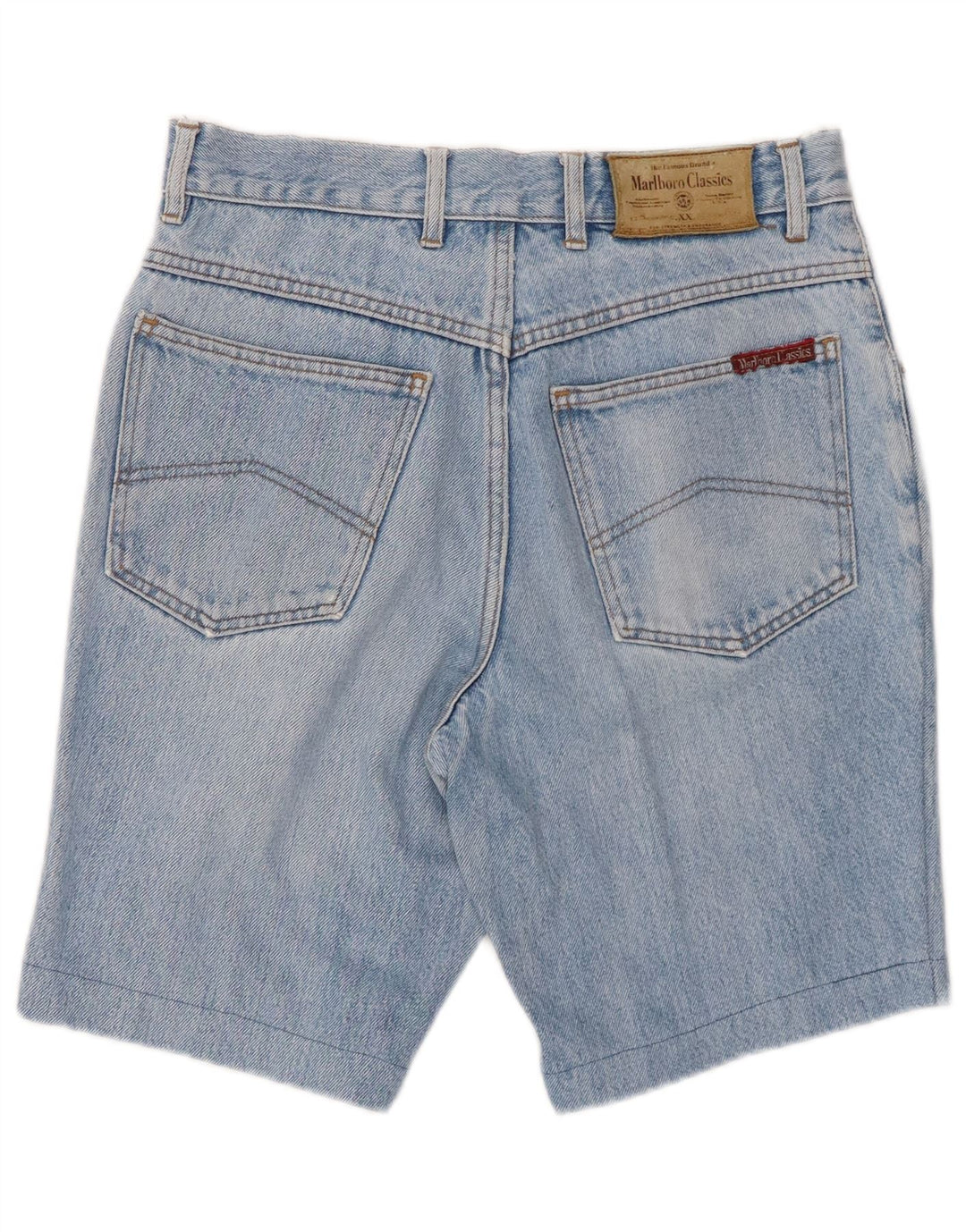 MARLBORO CLASSICS Pantaloncini di jeans invecchiati da uomo W29 piccolo blu