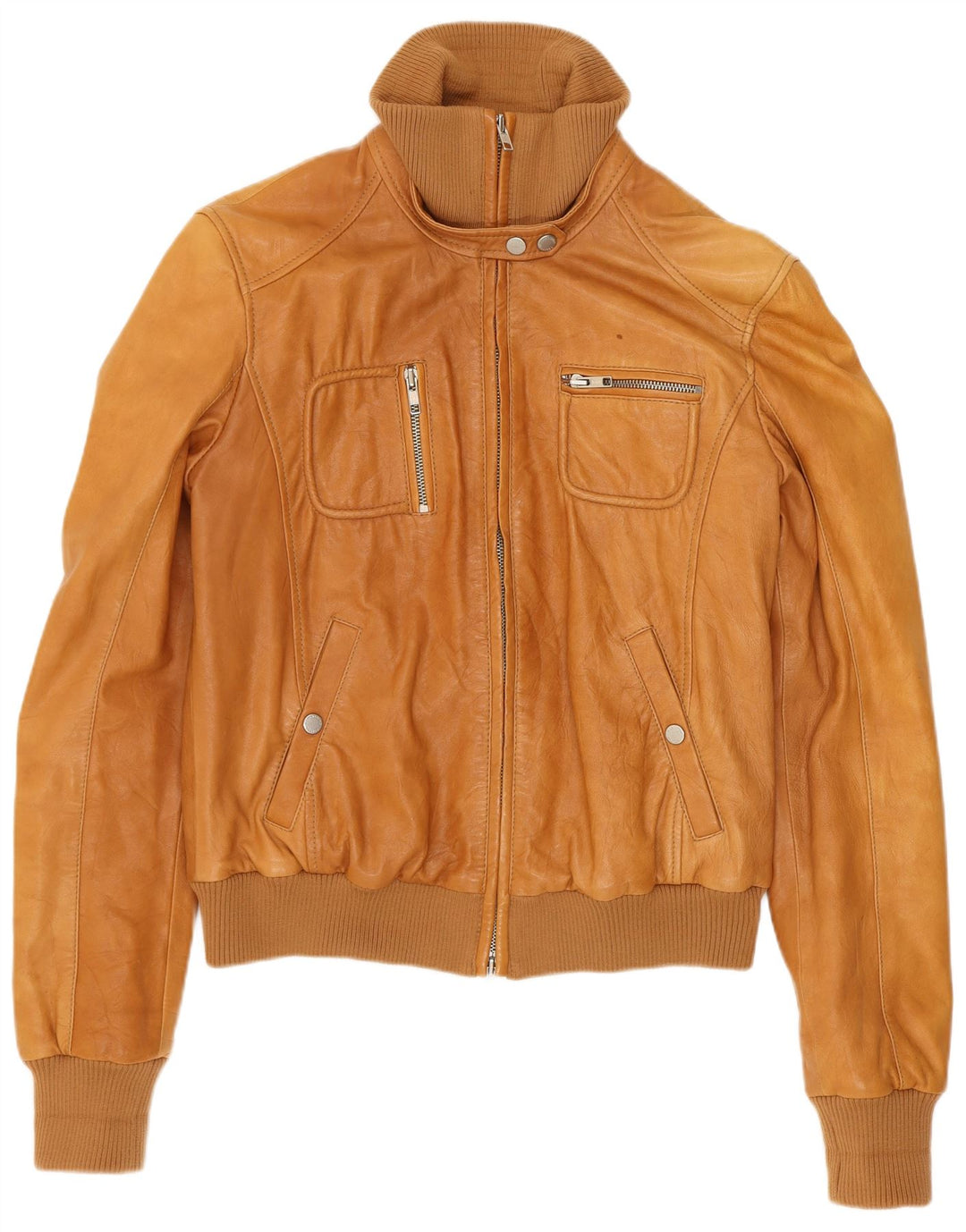 Giubbotto Bomber in Pelle da Donna Massimo Rebecchi IT 44 Marrone Medio