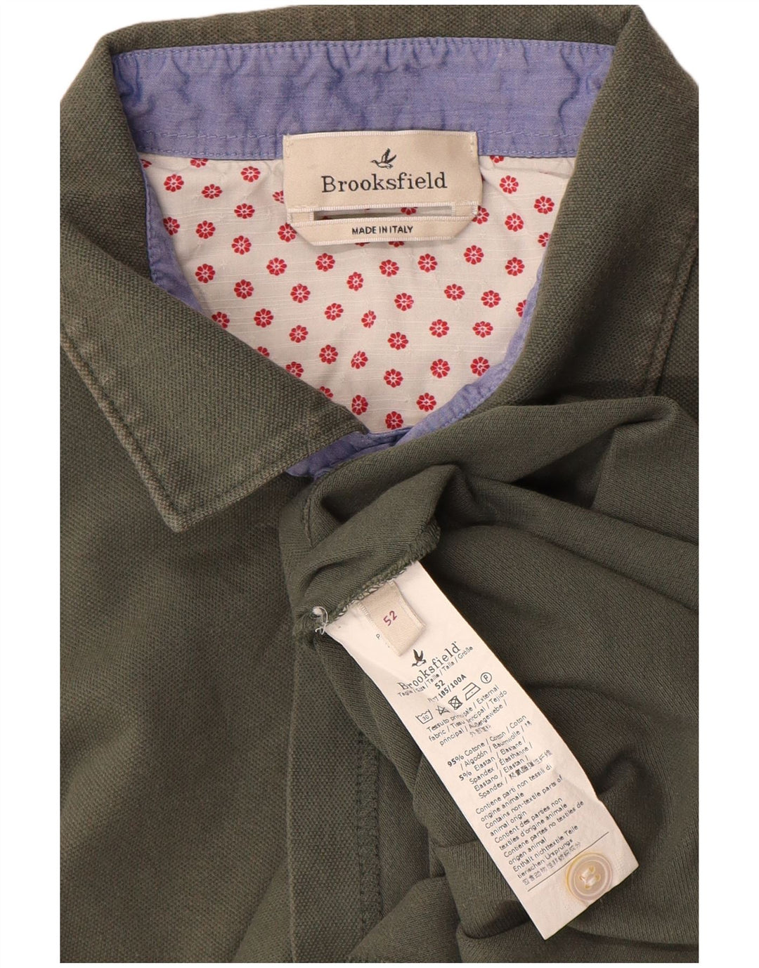 Brooksfield Polo da Uomo IT 52 Large Khaki Cotone