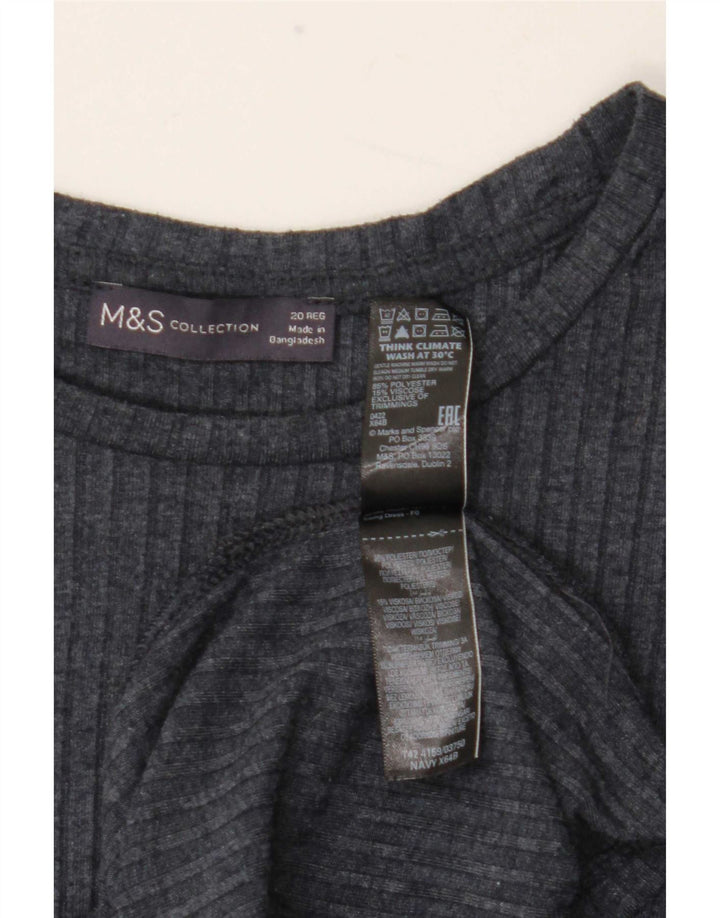 Abito basic a maniche lunghe da donna Marks & Spencer UK 20 2XL Blu navy