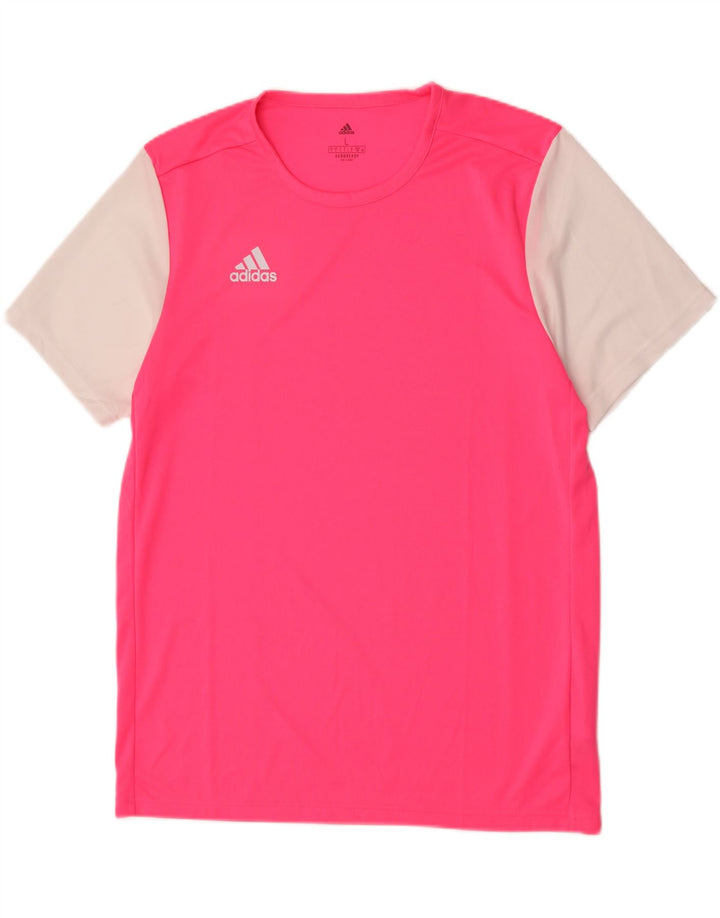 T-shirt Adidas Aeroready da uomo, grande, in poliestere color block rosa