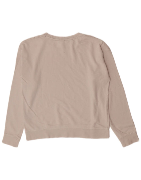 Felpa con grafica da donna Vans, maglione UK 10, piccola, cotone bianco