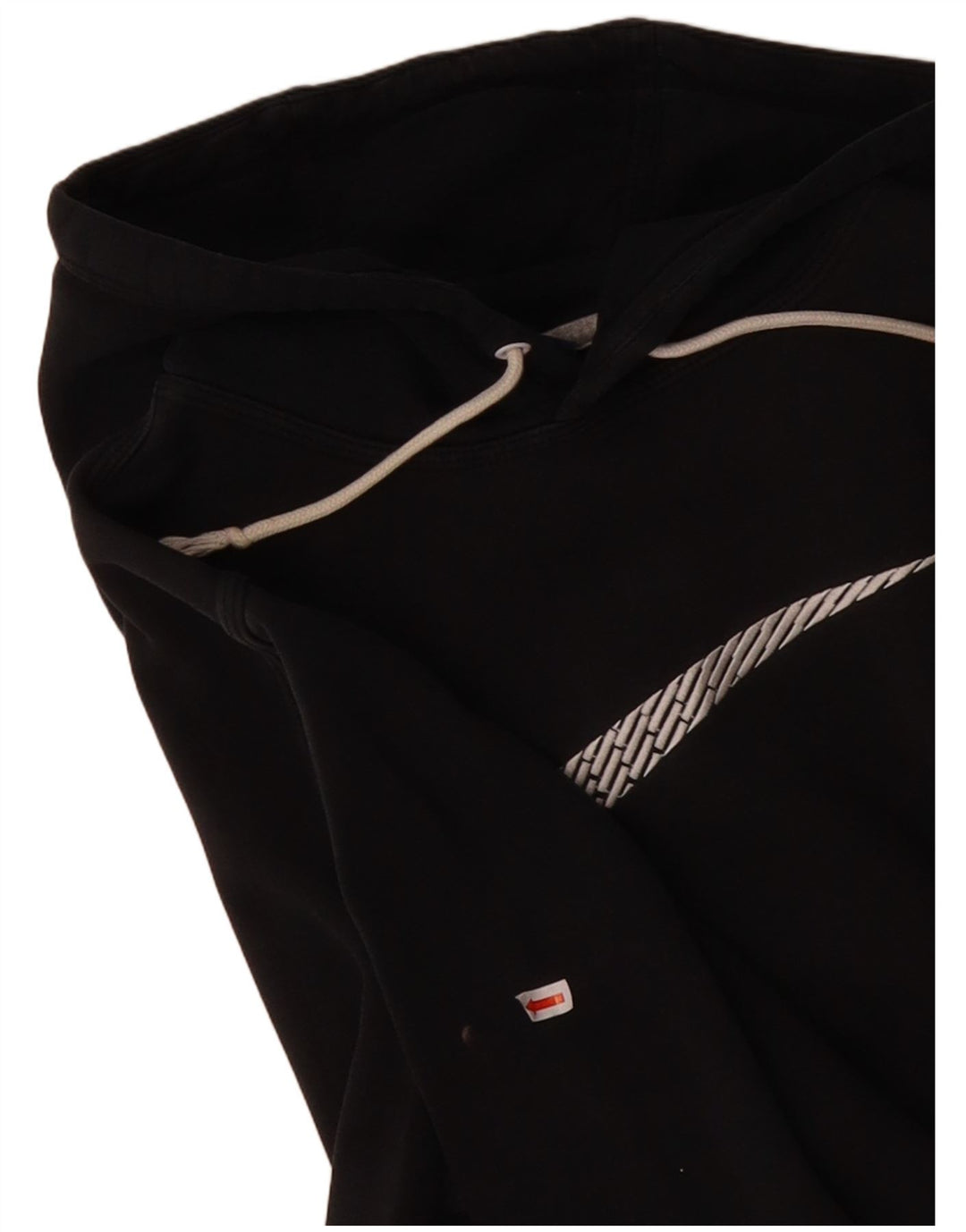 NIKE Mens Graphic Hoodie Jumper Small Black Cotton