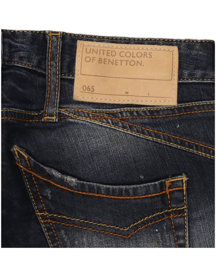 Jeans Bootcut effetto consumato Benetton da donna W26 L31 Blu Navy
