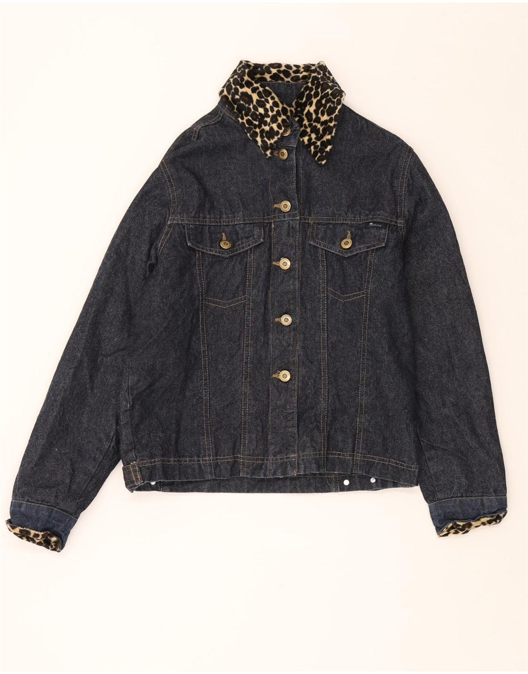 GIANI FEROTI Womens Lady Line Denim Jacket UK 10 Small Navy Blue