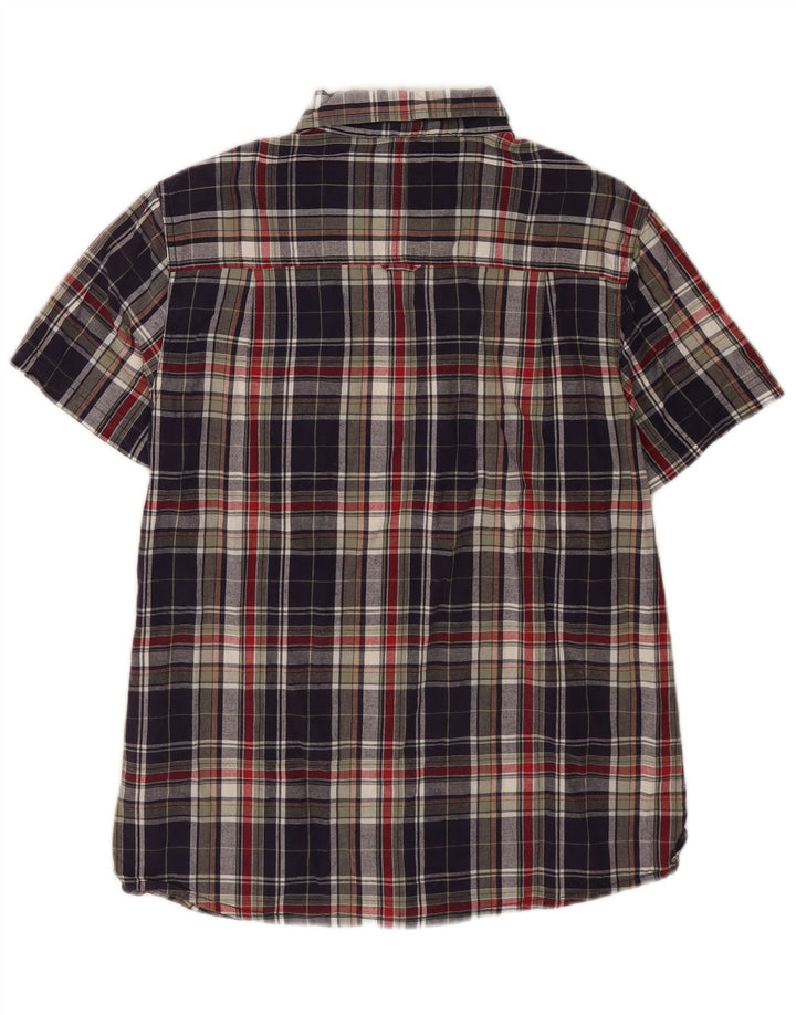 Camicia a maniche corte da uomo Mountain Warehouse grande scozzese blu navy